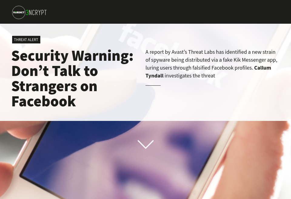 Security Warning Don T Talk To Strangers On Facebook Verdict Encrypt Issue 4 March 18